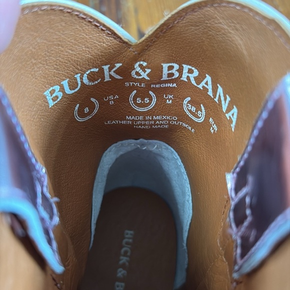 Buck and Brana Regina Ballet Boots Metallic Pink Cowboy Boots Size 8 - Picture 4 of 5